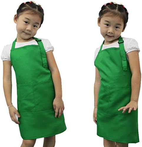 TheFound Children's Waterproof Apron For Painting Cooking (Green)