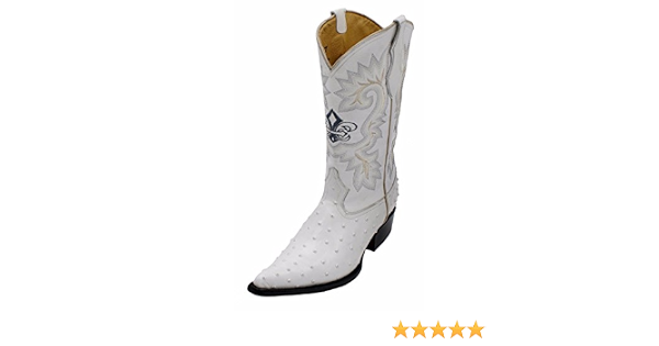 Amazon.com: Botas de vaquero de cuero de avestruz espalda corte 2x dedo del  pie Cowboy hecho a mano lujo botas blancas-9.5 : Ropa, Zapatos y Joyería