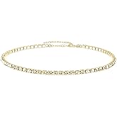 WangGao Stainless Steel Rhinestone Link Chain Tennis Necklace for Women Sparkling Crystal Choker Bridal Wedding Jewelry