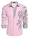 COOFANDY Men's Print Button Down Dress Shirt Fashion Long Sleeve Casual Shirts