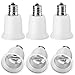E17 to E26 E27 Socket Adapter 6-Pack JACKYLED Chandelier Socket E17 to Medium Socket Converter Set Max Wattage 150W 200 Degree Heat Resistant