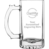 Congratulations Personalized Beer Mugs, 16 oz Laser Engraved Custom Congratulations Beer Mug Gift, Engraving Included Prime