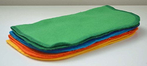 2 Ply Color Flannel Washable Boy Napkins8x8 inches 5 Pack - Little Wipes (R) Flannel