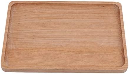Underleaf Round Rectangle Breakfast Wooden Tray Dine Dessert Tea Wood Plate Square Tray House Organizer Kitchen Tool,Medium
