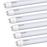 6-Pack of KEDSUM T8 LED Light Tube, 4ft, 22W (70W equivalent),2400Lm,6500K(Day White), Dual-Ended Power,Frosted Cover