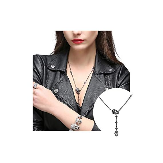 EVBEA-Skull-Necklace-for-Women-Long-Gothic-Jewelry-Cool-Cross-Rock-Necklaces46bk