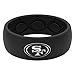 NFL San Francisco 49ers - Groove Life Silicone Wedding Ring for Men Breathable Rubber Rings for Men, Lifetime Coverage, Unique Design, Comfort Fit Mens Ring - Original Black Size 12