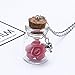 Long Sweater Chain Pendant Necklace Cuekondy Glow in the Dark Flower Glass Tiny Wishing Bottle Beach Necklace for Women Teen Girls (Pink)