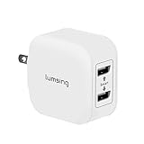 Lumsing Compact 2-Port Wall Charger with Foldable Power Adapter for iPhone iPad Samsung Galaxy Smartphones Tablets(Grey)