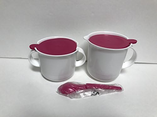 Tupperware Sugar &amp; Creamer Set White with Pink