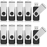 KEXIN USB Drive Bulk 20PCS 32GB USB Flash Drives Flash Drive Thumb Drive Bulk Flash Drives Swivel USB 2.0 (32GB, 20PCS, Black)