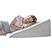 Lenora Bed Wedge Pillow with 1.5 Inch Memory Foam Top, (24 x 28 x 12 Inches), Removable and Washable Cover, Perfect for Sleeping or Reading, Leg Elevation, Back Support, 12 Inch Wedge