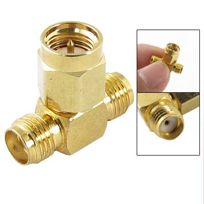 SMA Female to 2 SMA Male Triple T RF Adapter Connector 3 Way Splitter