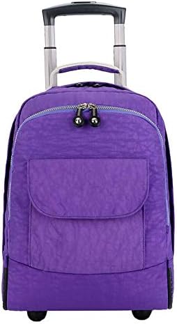 GXING Roller backpack, trolley case study bag climbing stair bag boy girl trolley bag with 2 wheels (color : PURPLE)