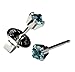 Silver Mini 3mm Blue Green December Birthstone Ear Piercing Earrings Hypoallergenic Studex System 75