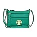 Three Zipper Crossbody Bag, Petite Adjustable Multipocket Purse