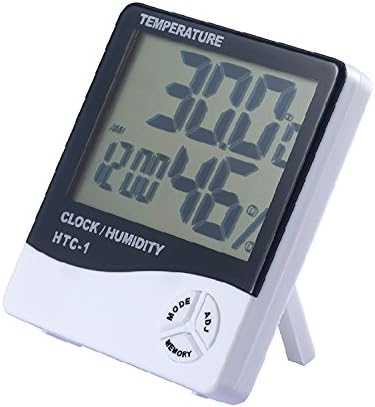 Clock &amp; Indoor Humidity Gauge, Temperature and Humidity Monitor, Digital Alarm Clock Snooze Calendar and Home Weather Station, Large LCD Display