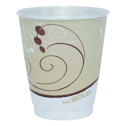 SOLO Cup Company OFX8NJ8002CT Symphony Design Trophy Foam Hot/Cold Drink Cups, 8oz (Case of 300)