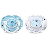 Philips AVENT BPA Free Nighttime Infant Pacifier, 0-6 Months, Colors May Vary, 2-Count