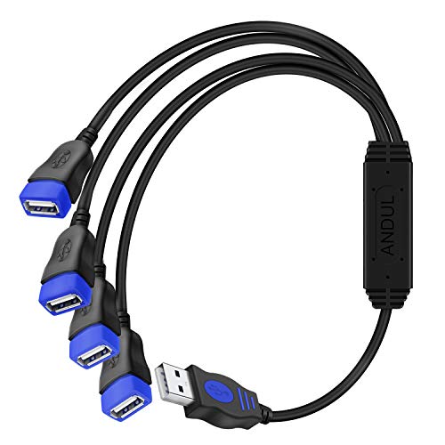 Photo 1 of USB Splitter 1 To 4 - Andul USB 2.0 Y Splitter Charger Cable Power Cord Extension Hub Adapter for MacBook/ Laptop / LED Etc