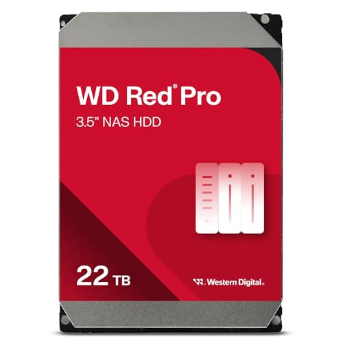 WD Red Pro 22TB NAS 3,5" Interne Festplatte – 7200 RPM Klasse, SATA 6Gb/s, CMR, 512MB Cache