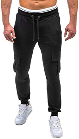 WOCACHI Men Pants Men Trousers Sweatpants Slacks Fleece Warm Sportwear Fashion Jogging Pants