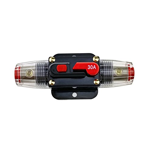 Car Audio Inline Fuse Breaker - 30A Reset Circuit Breaker Fuse Holders for Stereo Switch System Protection 12V-24V DC