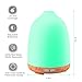 Iextreme Aromatherapy Essential Oil Diffuser, 120ml Aroma Diffuser Wood Grain Ultrasonic Cool Mist Humidifier 8 LED lights with Waterless Auto Shut-Off for Home Spa Baby Bedroom, 2 Pack