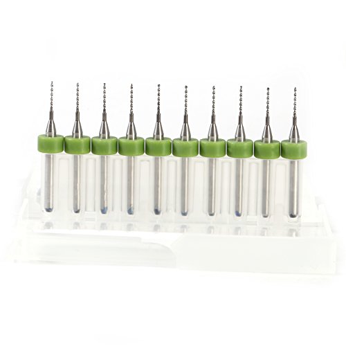 10 Pcs PCB Drill Bit Set, Carbide Micro Drill Bits for Print Circuit