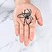 Boao 6 Pieces Halloween Spider Napkin Ring Black Spider Napkin Holder for Halloween Party Table Decorations