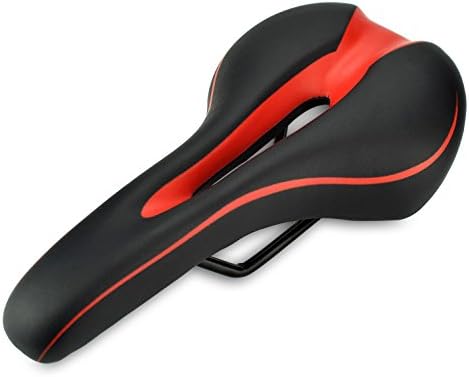 WisMilty Bike Saddle, Bicycle Seat, Comfortable Bike Seat with Breathable Soft Cushion Waterproof, Designed for MTB Mountain Bike, Racing and Else Bicycle, Touring, Indoor and Outdoor Cycling (Red)