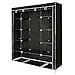 Blissun 59’’ Portable Clothes Closet Non-Woven Fabric Wardrobe Storage Organizer (Black)