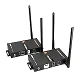J-Tech Digital HDbitT Series 1X2 Wireless HDMI Extender DUAL Antenna Supporting Ultra HD 4K 30HZ HDCP 1.4 with IR Signal Transmission up to 660 Ft (Receiver+Transmitter)