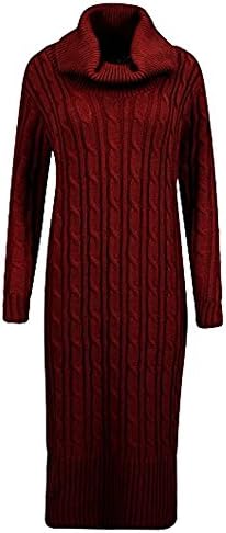 Urban D® Ladies Oversized COWL POLO High Turtle Neck Cable Knitted Long Sleeves Winter Maxi Thick Bodycon Celebrity Dress Jumper TOP 8-14