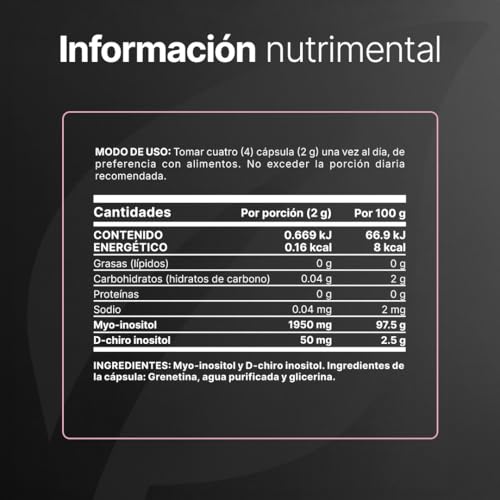 B Life Myo y D-Chiro Inositol | Ratio 40:1 | 400 cápsulas | 2000 mg por porción | Ingredientes Naturales | Myo & D-Chiro Inositol Platinum.