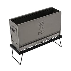 DOD(ディーオーディー) めちゃもえファイヤー 2次燃焼 の見える 焚き火台 耐熱テーブル 収納袋 標準付属 Q3-626-SL