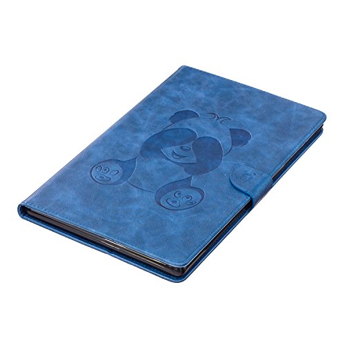 Tikeda Bear Case for All-New Fire HD 10 Tablet (7th 5th Generation, 2017/2015 Release) Folio Stand Cover with Pocket Auto Wake / Sleep for Fire HD 10.1 Inch Tablet (Bear Blue)
