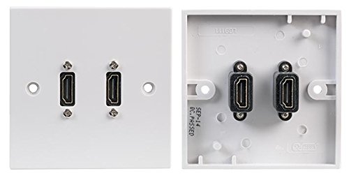 Pro Signal PELR0096 1‑Gang Multimedia Wall Plate – 2× Vertical HDMI Sockets, HDMI 1.4