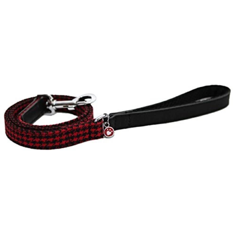 Rosewood Wag-N-Walk Designer Red/Black Houndstooth Lead, 3/4 x 40-inch