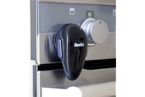 Oven Lock Child Safety – Award Winning Self-Adhesive Baby Proofing Oven Door Latch, Easy Install Heat-Resistant Safety Lock by BeeGo (Black)