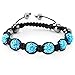 BodyJ4You Disco Balls Bracelet 6 Aqua Beads Pave Crystals Adjustable Wrist Iced Out Jewelry