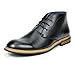 Bruno MARC BERGEN-02 Men's Formal Modern Lace Up Leather Lined Short Ankle Oxford Dress Boots BLACK SIZE 9.5