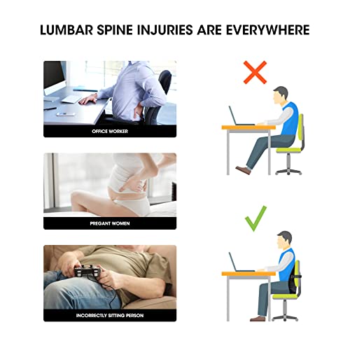 Bipintip Lumbar Support Pillow for Office Chair or Car Memory Foam