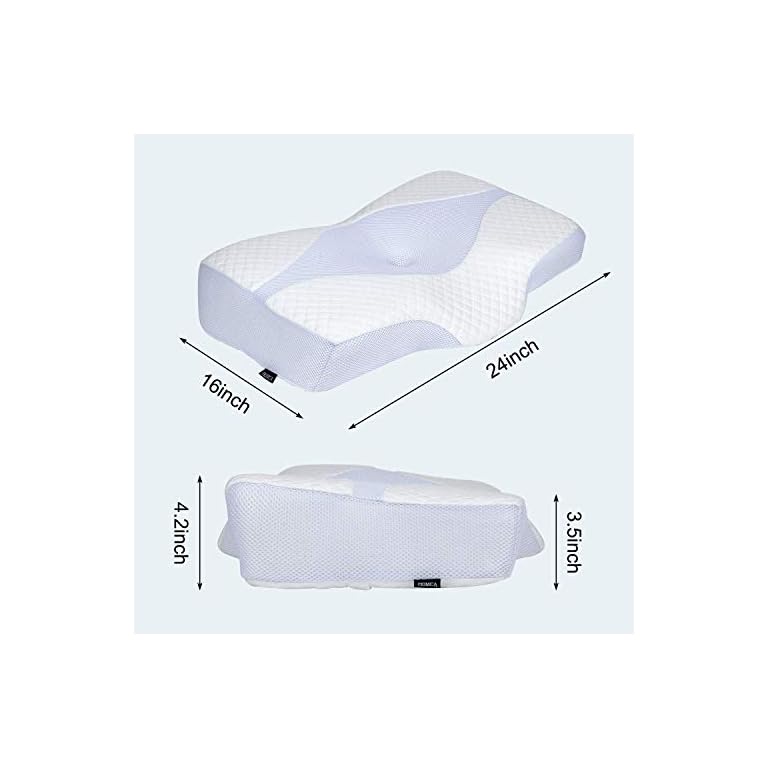 HOMCA Cervical Memory Foam Pillow, Side Sleeper Contour Pillow for Neck
