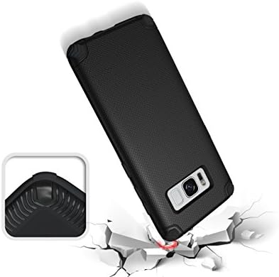 Samsung Galaxy S8 Armor Case Shockproof Cover Black- Using Soft TPU With Shock Absorbing Air Cushions, Anti Scratch Bumper and Non Slip Cover, It Protects Your Phone From Any Damage or Drops