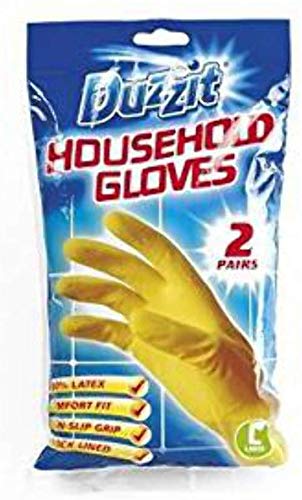 2 x Household Gloves, Rubber Gloves, 2 Pairs, Medium