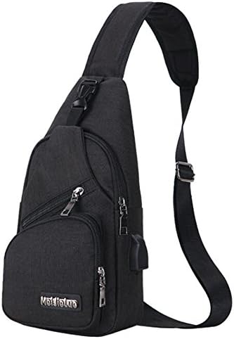 Sling Bag Sports Chest Bag Lightweight with Charging Port for Men Women Boys Girls