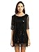 Deargles Womens Dress In Sequins Lace Hollow Out Half Short Sleeves SS16001