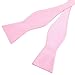 PenSee Mens Self Bow Tie Classic Houndstooth Series Woven Silk Bow Ties (Pink & White)