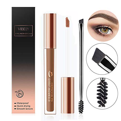 Waterproof Brow Gel,Tinted Brow Makeup,24 Hours Long Lasting Eyebrow Gel for Waterproof Eyebrow Makeup With Eyebrow Pencil Makeup Brush (Coffee)